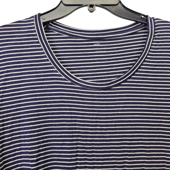 Daily Rituals Women's Striped Short Sleeve Hi-Low Tunic Top Size X-Large - Picture 4 of 10